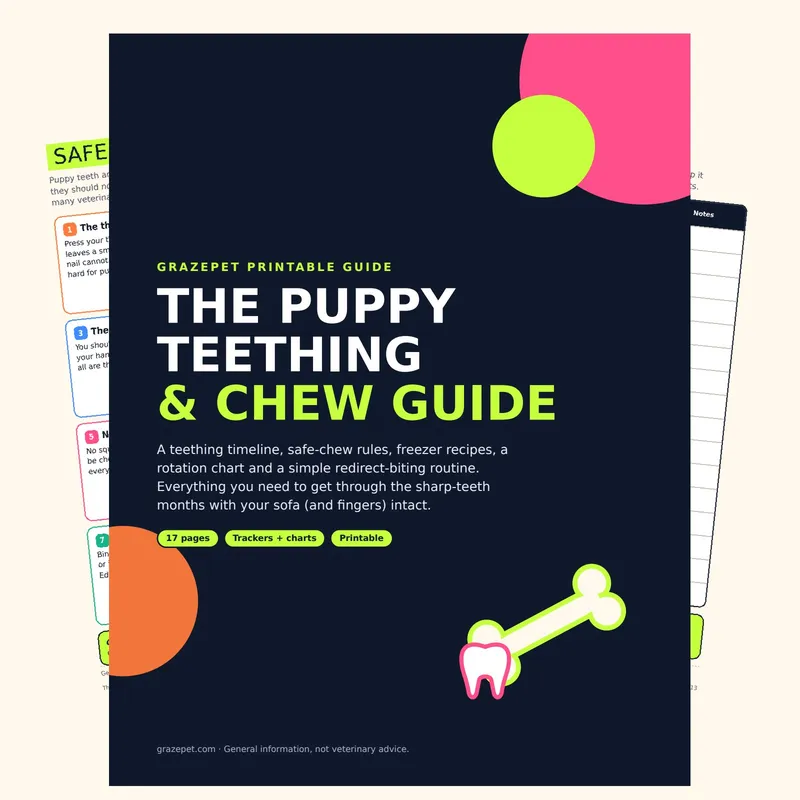 The Puppy Teething & Chew Guide printable guide cover