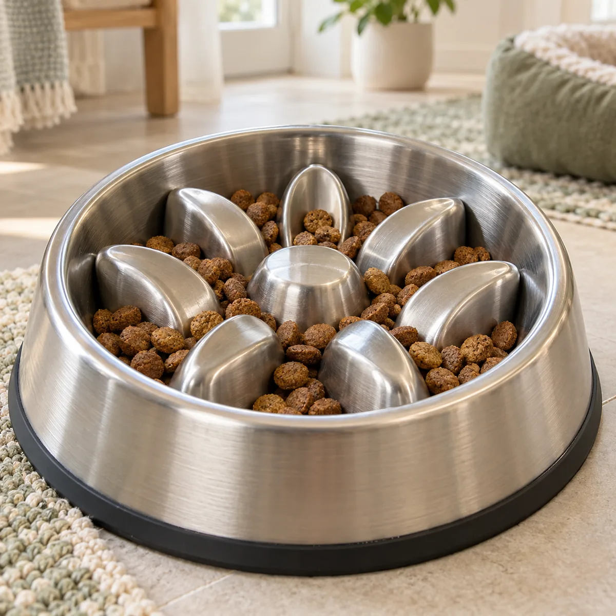 Stainless Steel Slow Feeder Dog Bowl — view 3