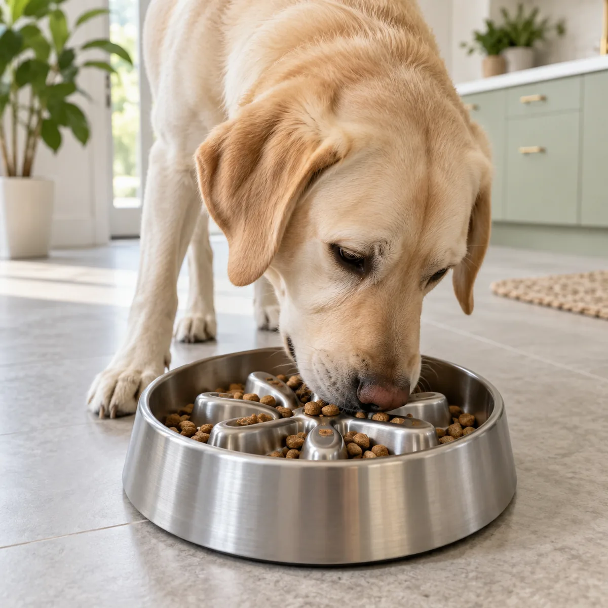 Stainless Steel Slow Feeder Dog Bowl — view 2